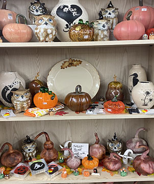 Clay and Glass Pumpkins